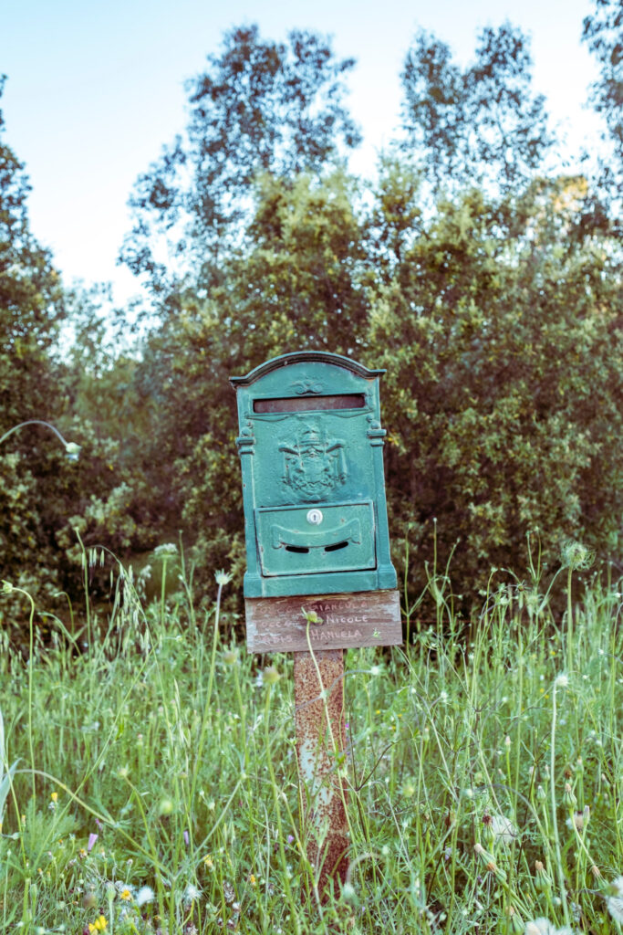 vintage mailbox in the field